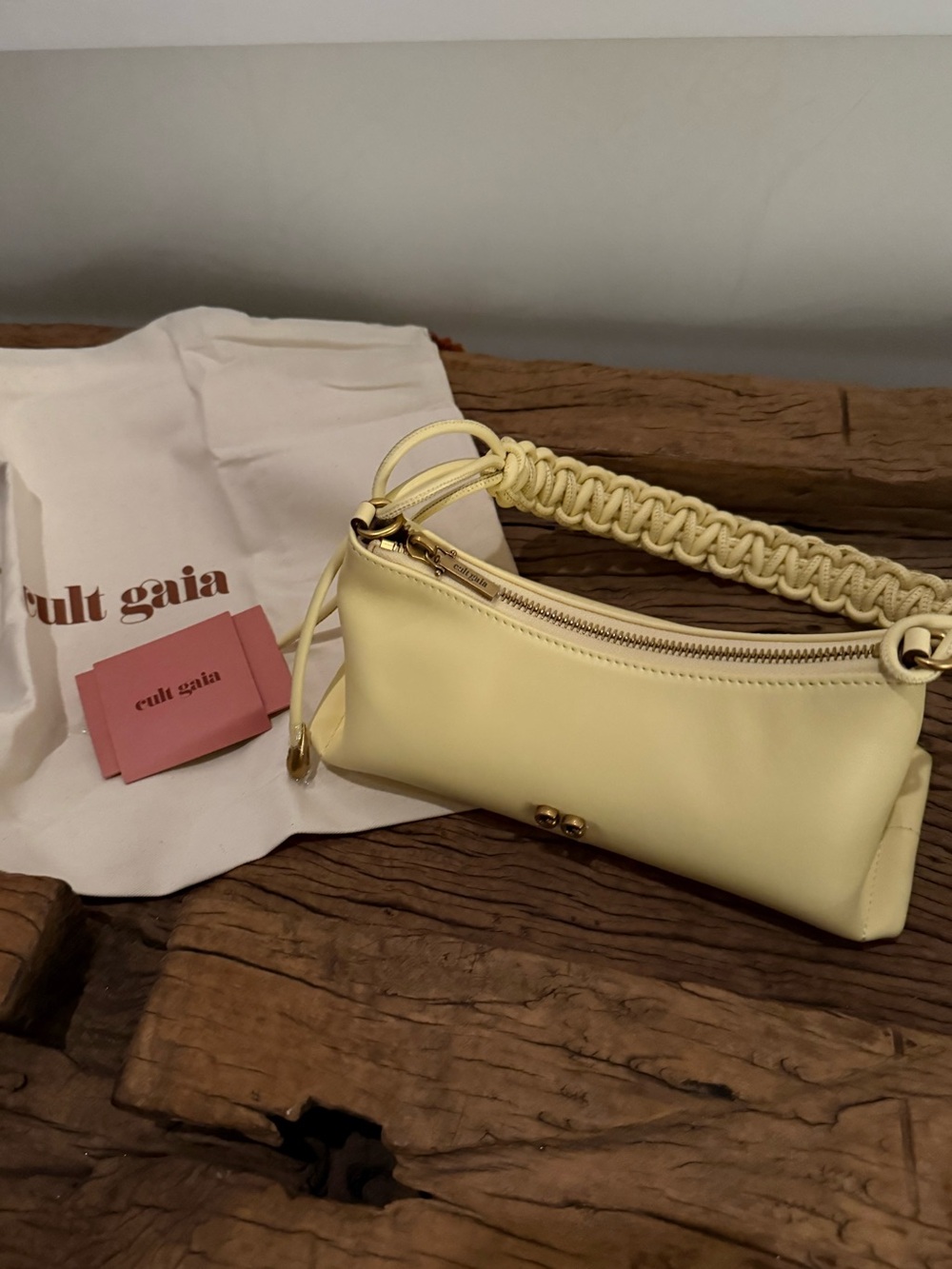 CULT GAIA Yellow Shoulder Bag with Braided Strap - Picture 3 of 12